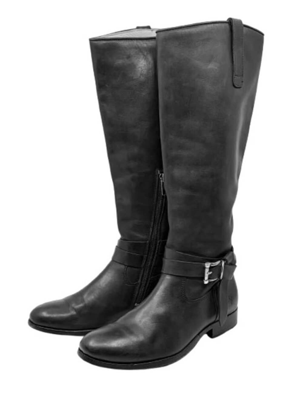FRYE~Melissa Button Riding Boots~WOMENS BLACK LEATHER KNEE HIGH Sz 8